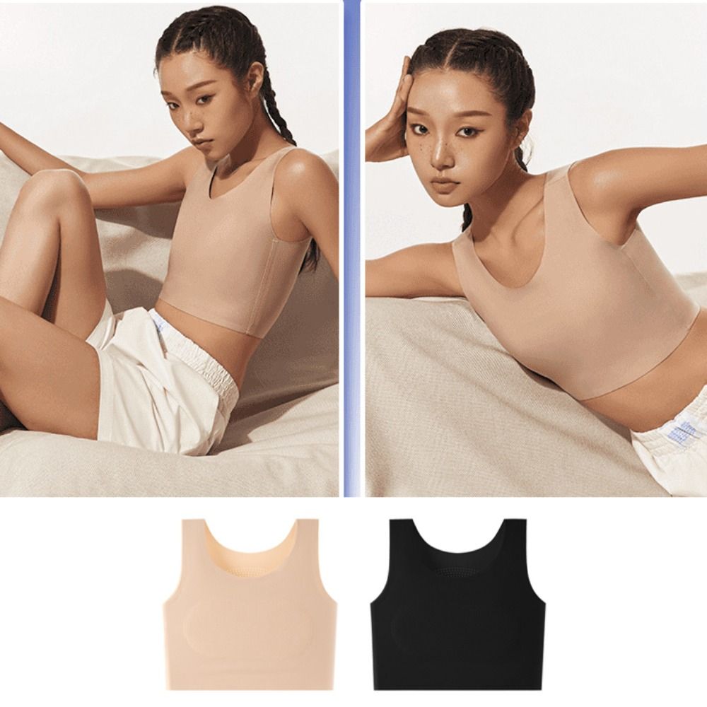 Women Ice Silk Seamless Wirele - Plunge Bra Push Up review and price